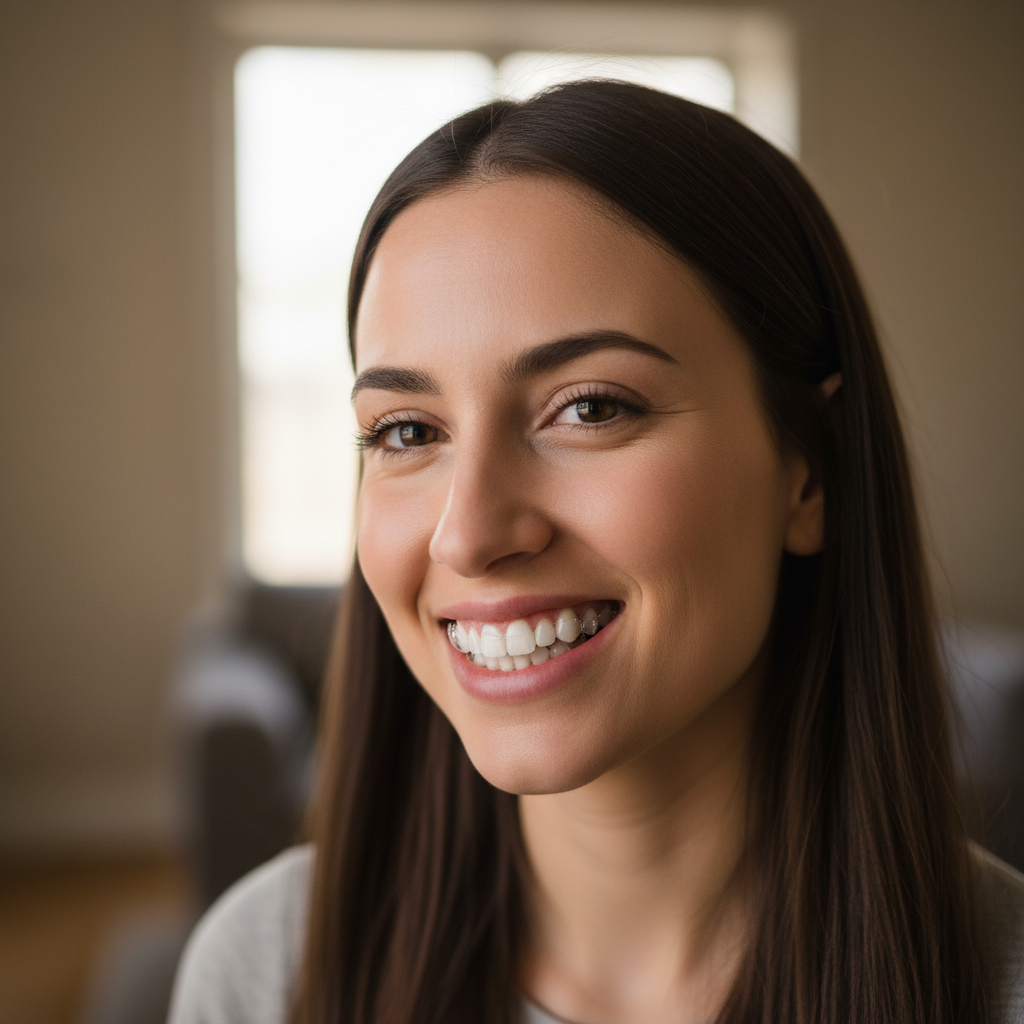 Person smiling,