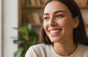 Smiling person wearing Invisalign