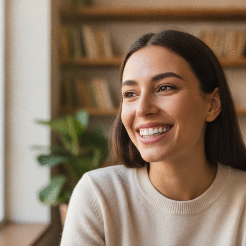 Smiling person wearing Invisalign
