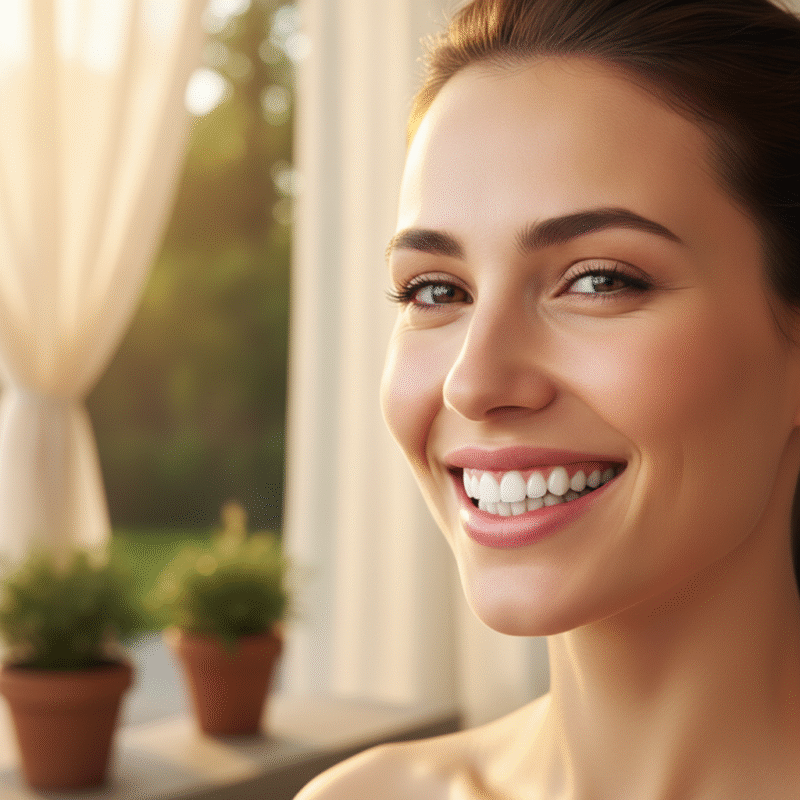 Smiling person — dental implants