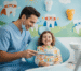 Happy child in a — pediatric dental care