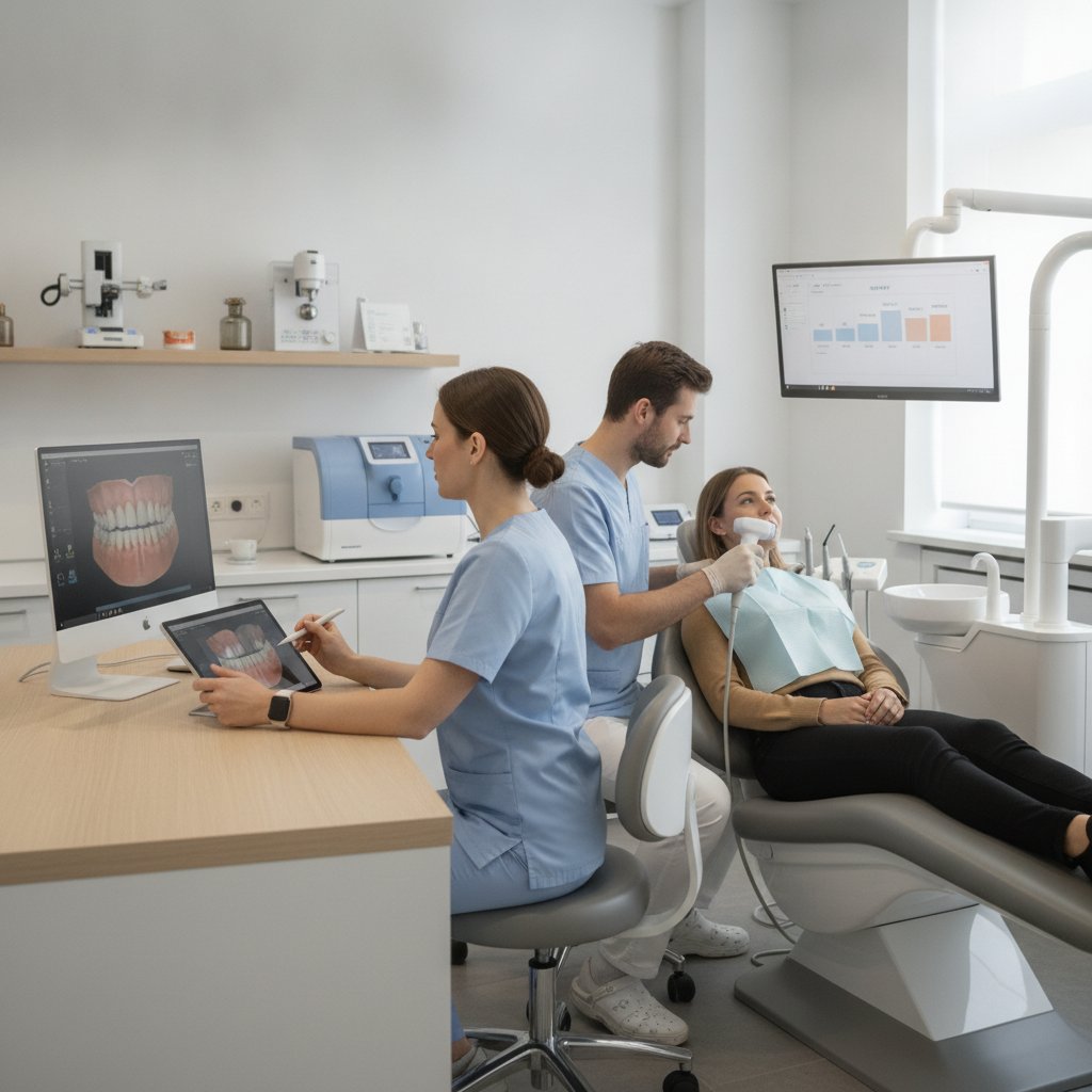 Dentist looking