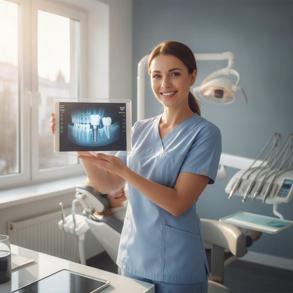 Smiling professional — peri-implantitis prevention
