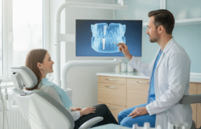 Patient in modern Opt — dental implant timeline