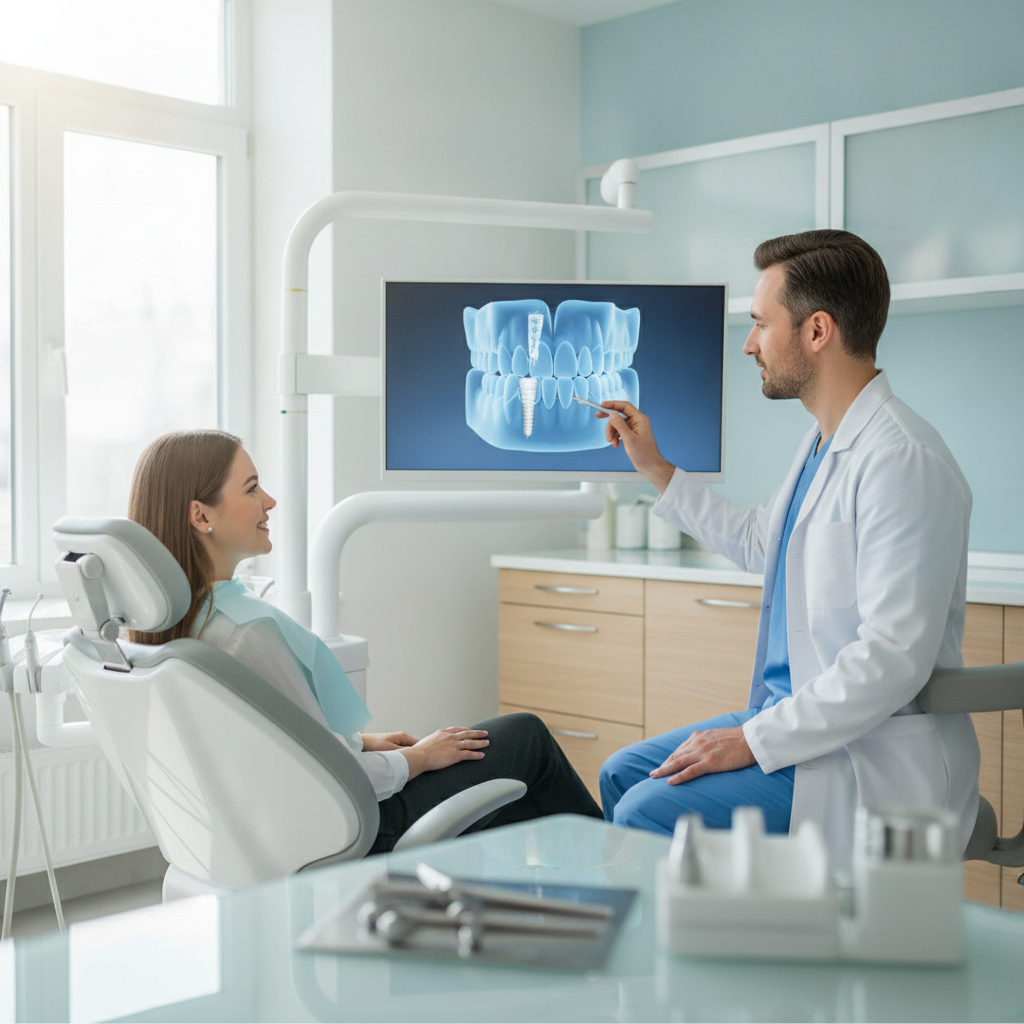 Patient in modern Opt — dental implant timeline