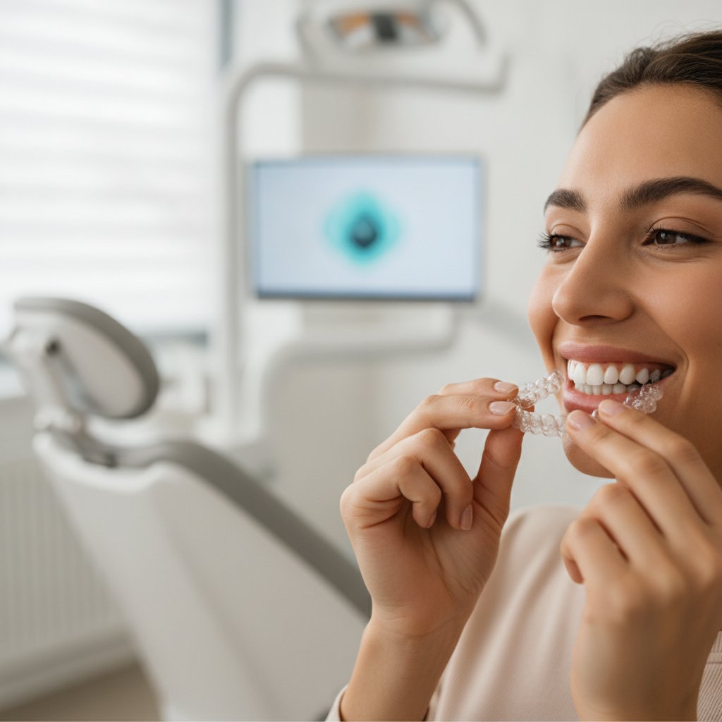 Smiling patient — invisalign oral hygiene san jose